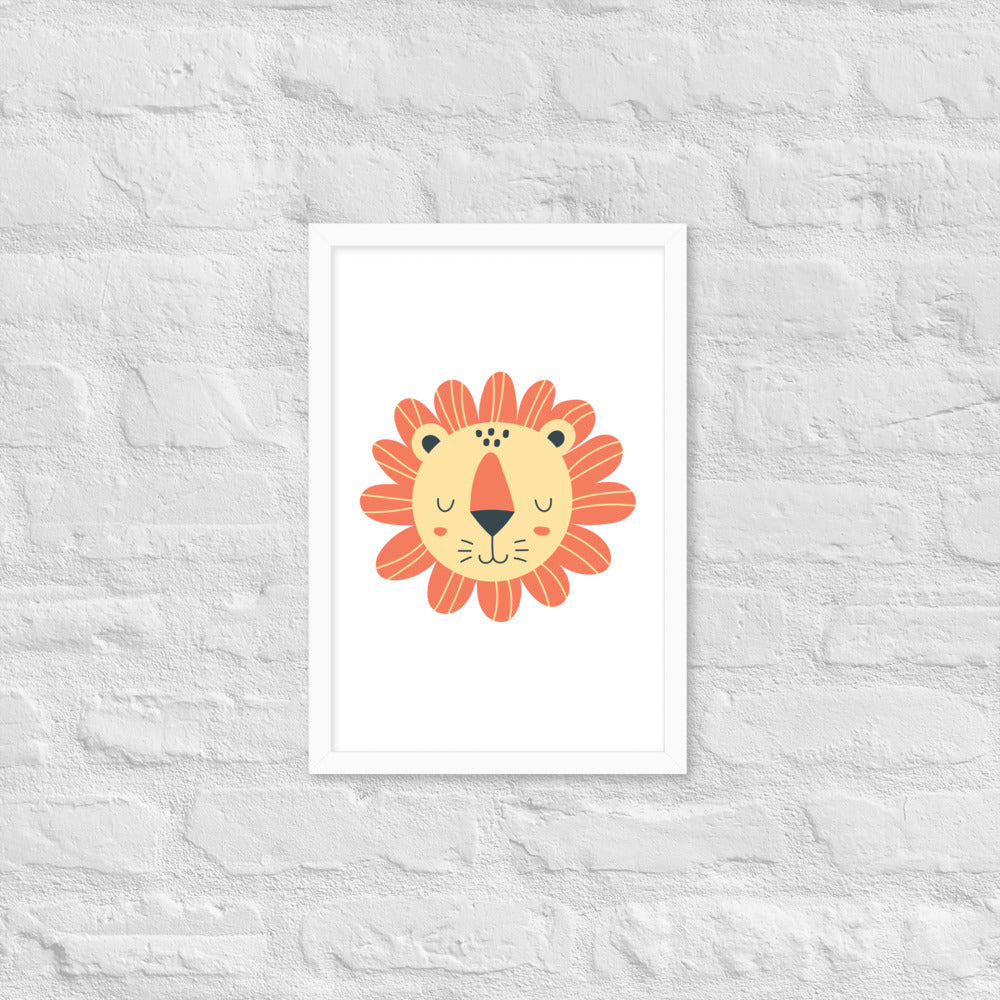 Cartoon Lion Framed Photo Paper Poster