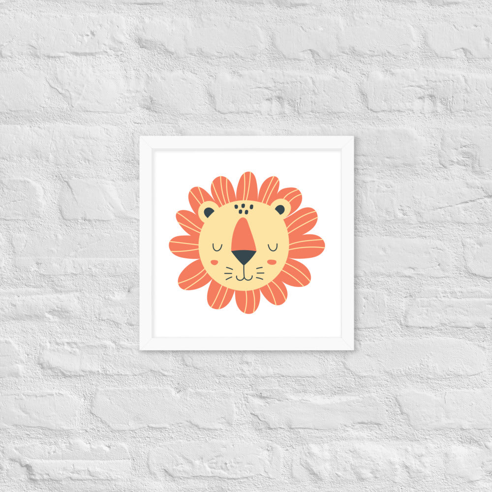 Cartoon Lion Framed Photo Paper Poster