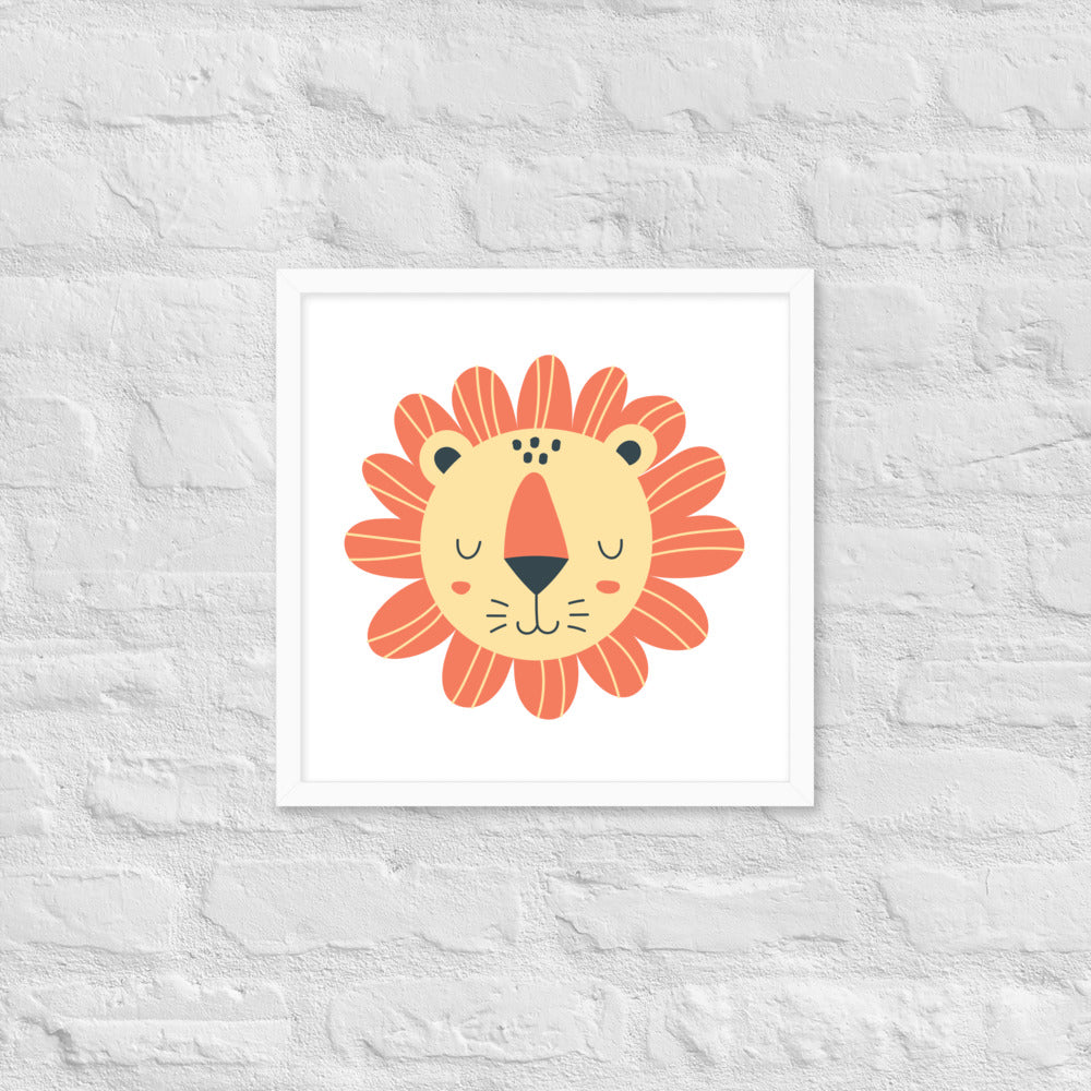 Cartoon Lion Framed Photo Paper Poster