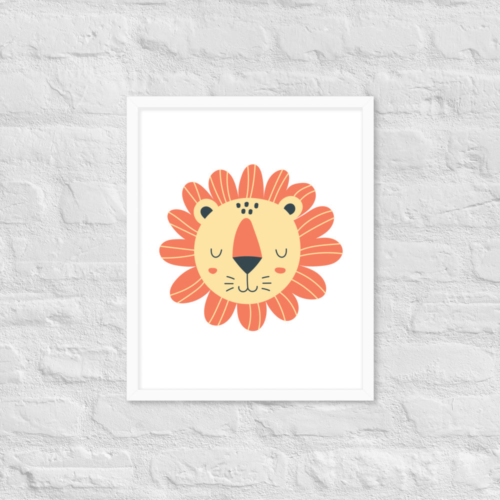 Cartoon Lion Framed Photo Paper Poster