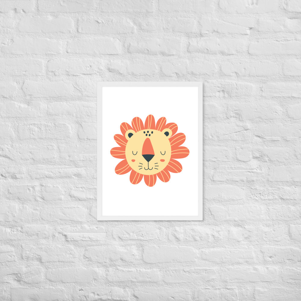Cartoon Lion Framed Photo Paper Poster