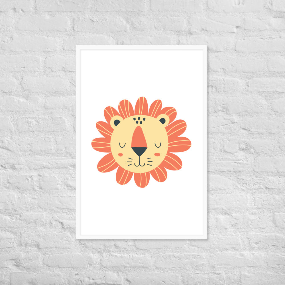 Cartoon Lion Framed Photo Paper Poster