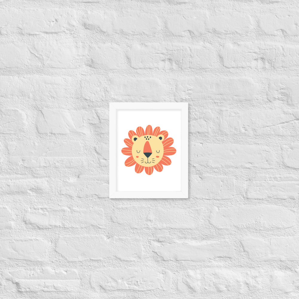 Cartoon Lion Framed Photo Paper Poster