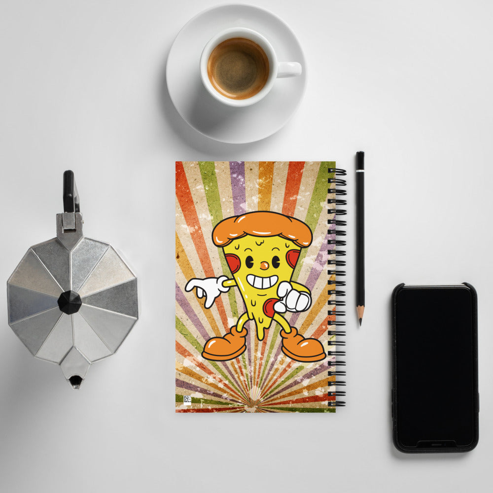Delicious Food Pizza Dotted Spiral Notebook