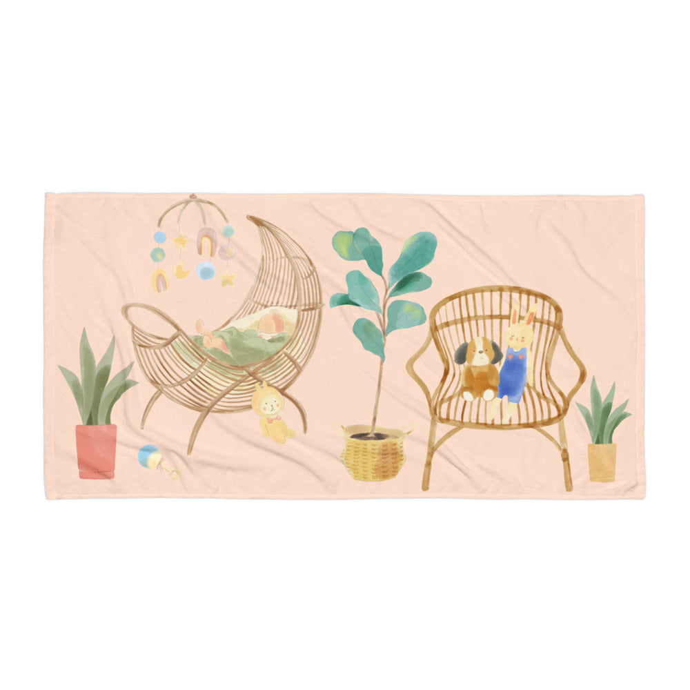 Watercolour Boho Baby and Toys Towel