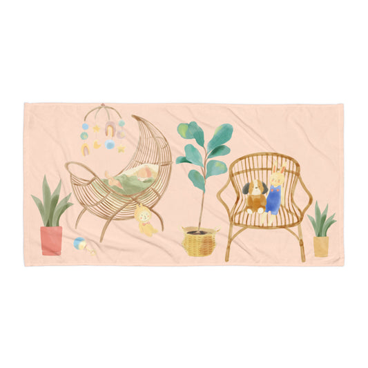 Watercolour Boho Baby and Toys Towel