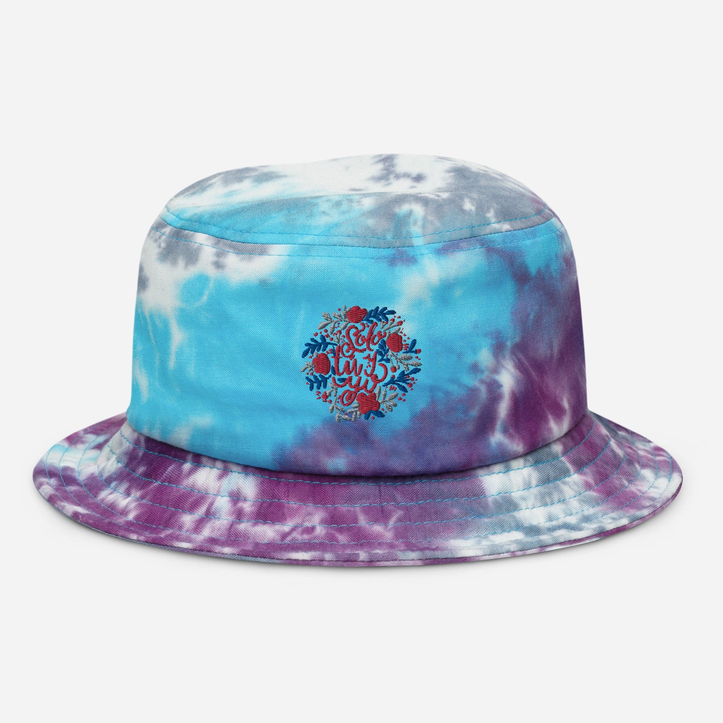 Unisex Embroidered Tie-Dye Bucket Hat Mexican Quote Hand Lettering Solo Tu y Yo