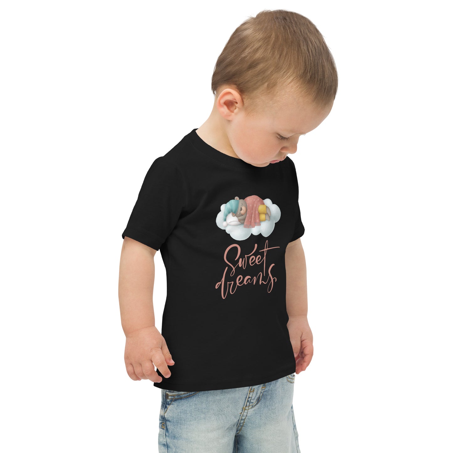 Unisex Toddler Jersey T-shirt Sweet Dreams. Printed Front & Back!
