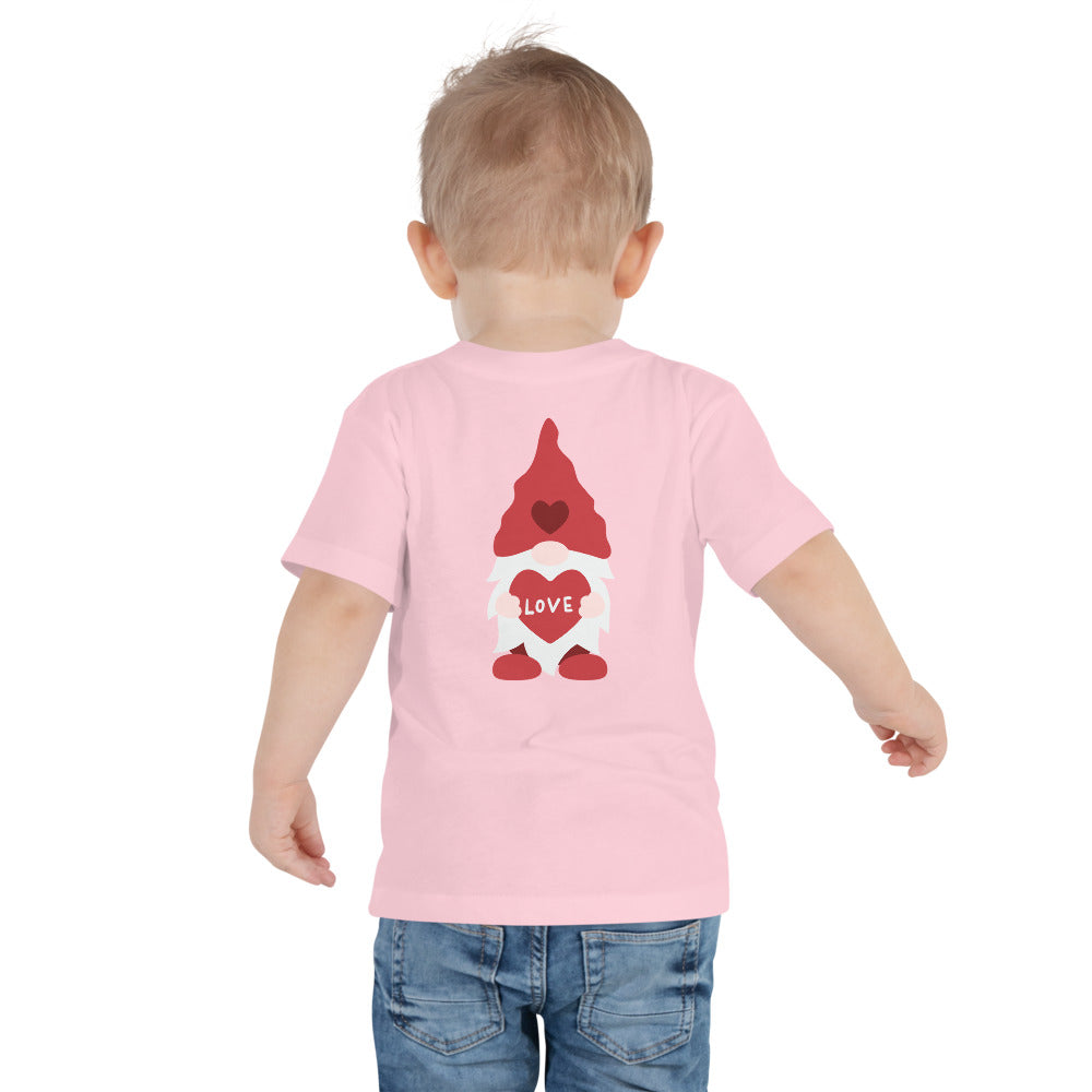 Cute and Cosy Gnome Love Toddler T-Shirt - Short Sleeve, Raining Gifts Design