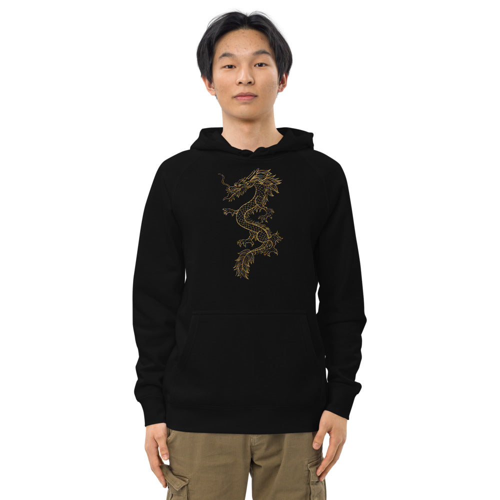 Useful Unisex Kangaroo Pocket Hoodie Chinese Dragon