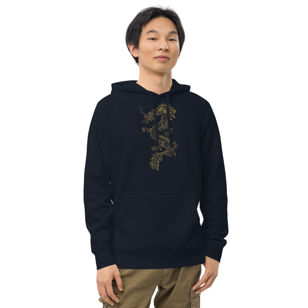Useful Unisex Kangaroo Pocket Hoodie Chinese Dragon
