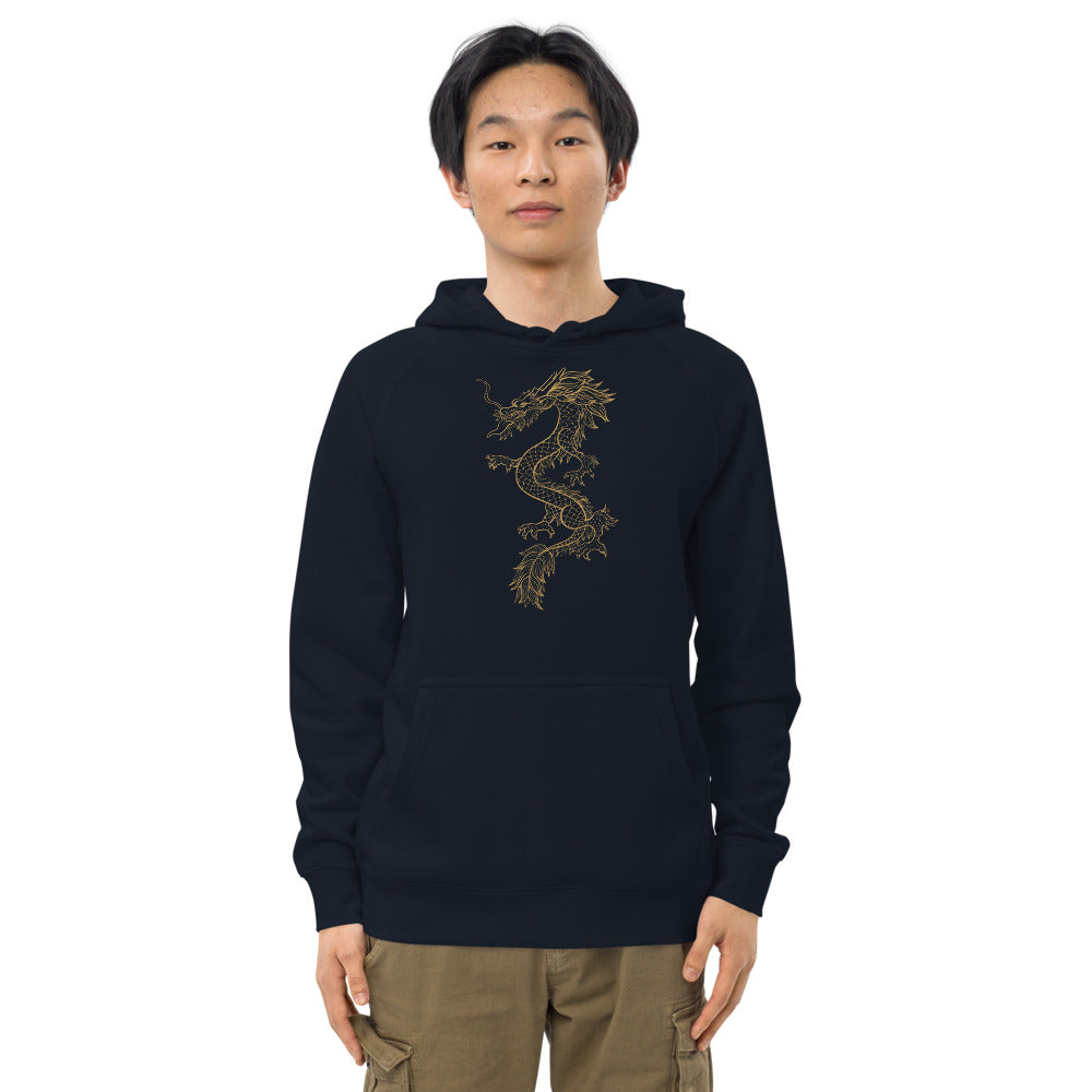 Useful Unisex Kangaroo Pocket Hoodie Chinese Dragon