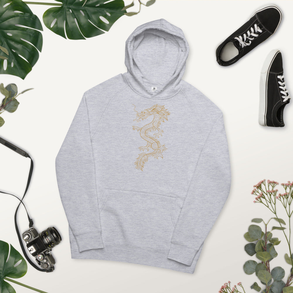 Useful Unisex Kangaroo Pocket Hoodie Chinese Dragon