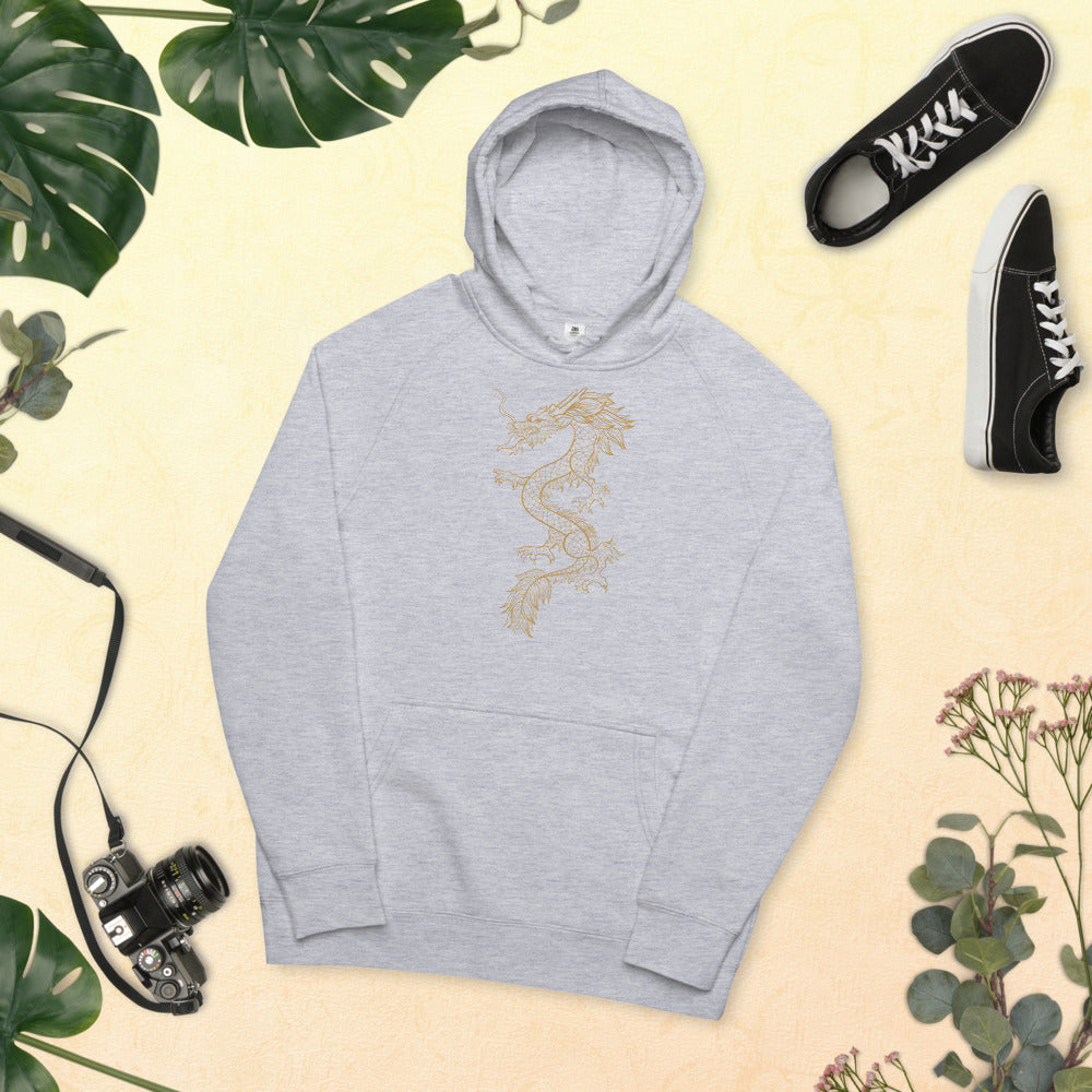 Useful Unisex Kangaroo Pocket Hoodie Chinese Dragon