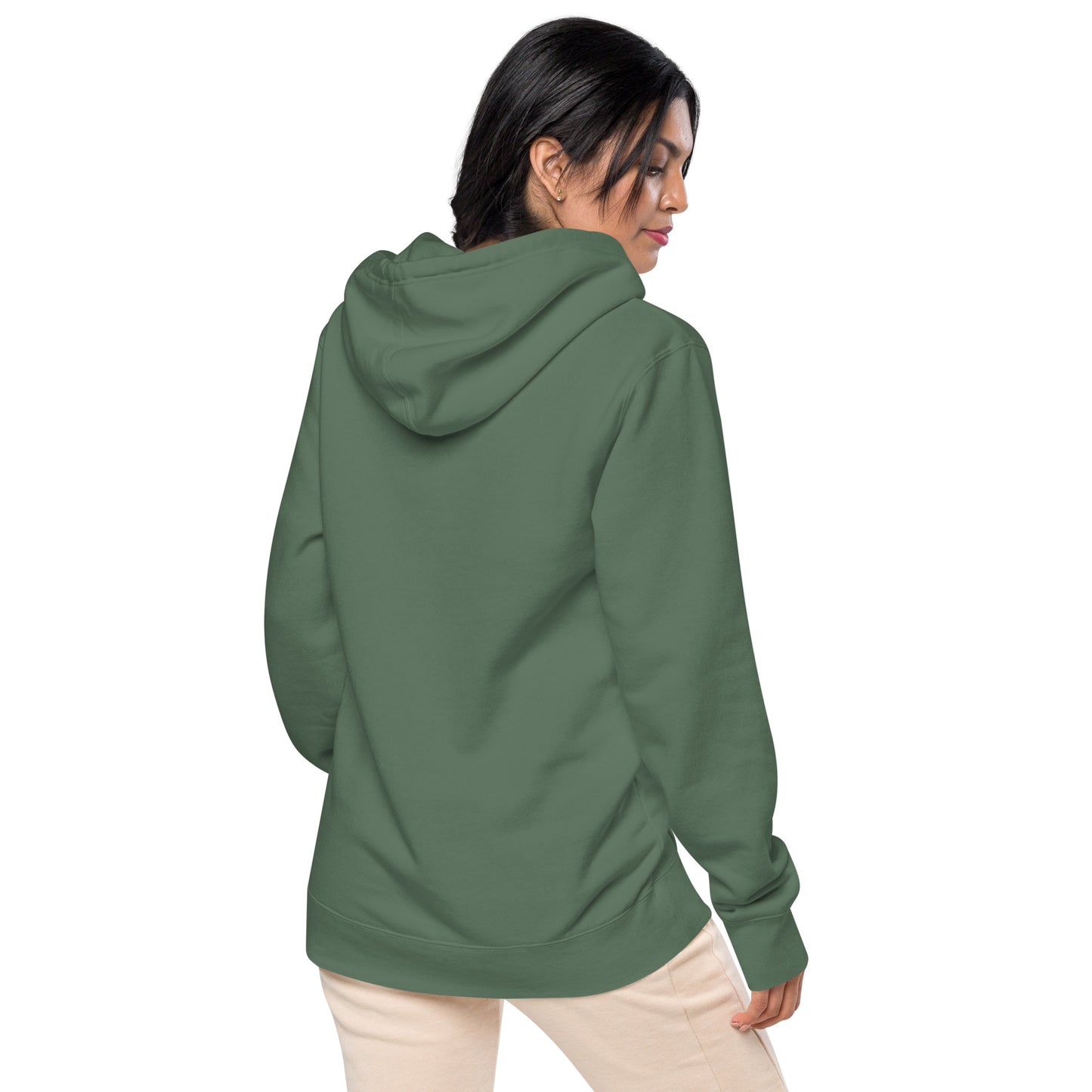 Unisex Embroidered Pigment Dyed Hoodie Dragon