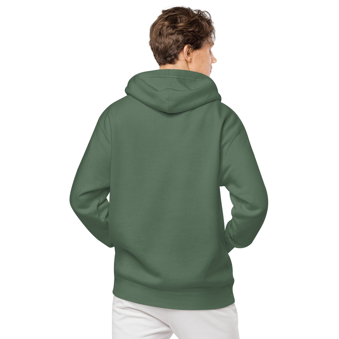 Unisex Embroidered Pigment Dyed Hoodie Reduce, Reuse, Recycle Lettering