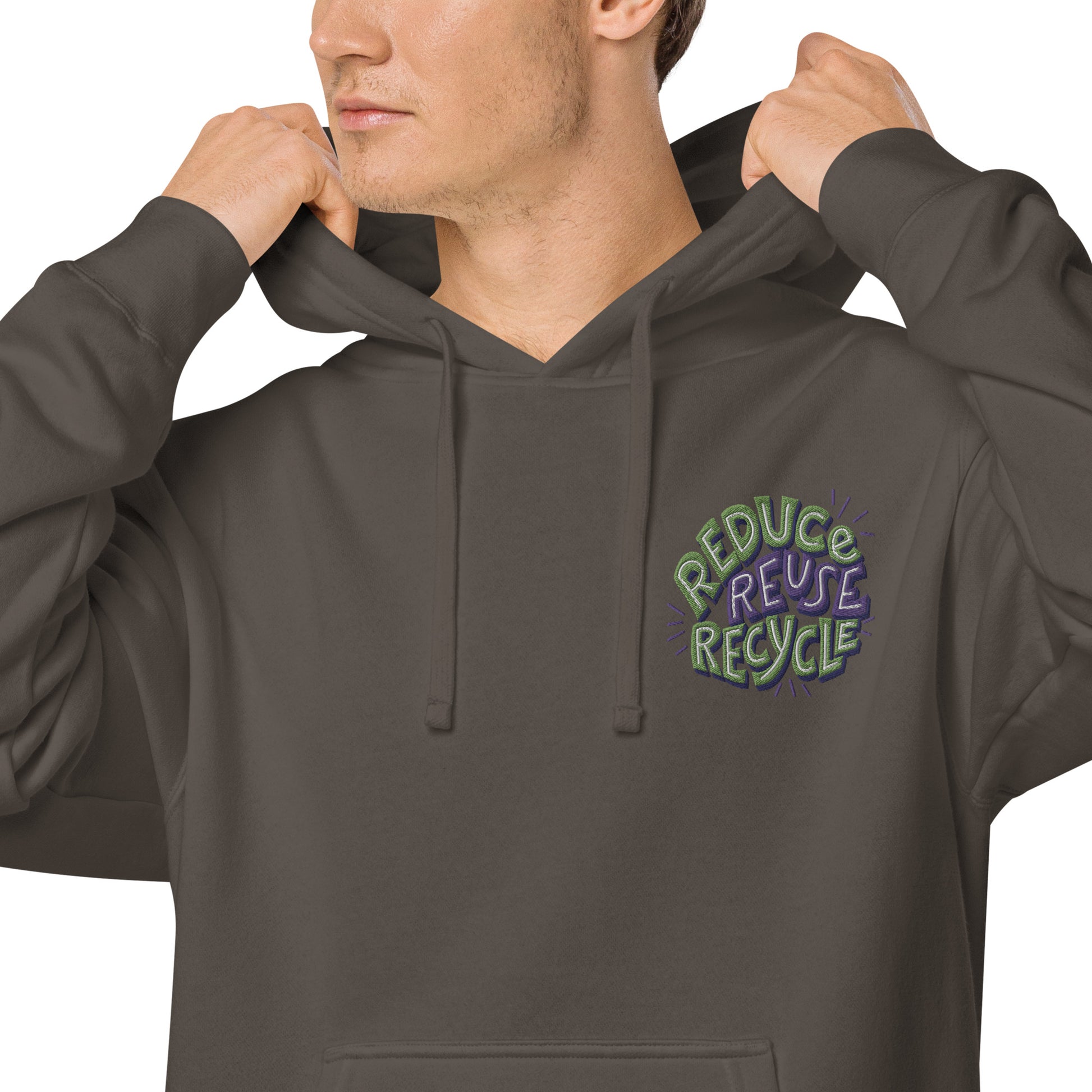 Vintage Streetware Hoodie Reduce Reuse Recycle