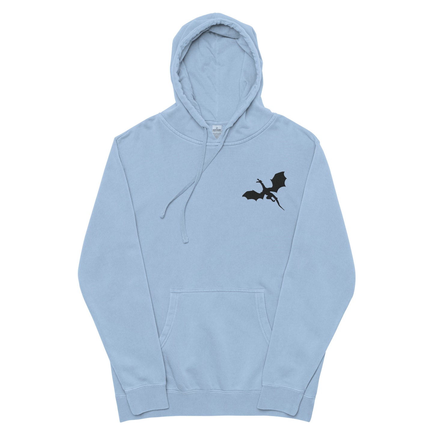 Unisex Embroidered Pigment Dyed Hoodie Dragon
