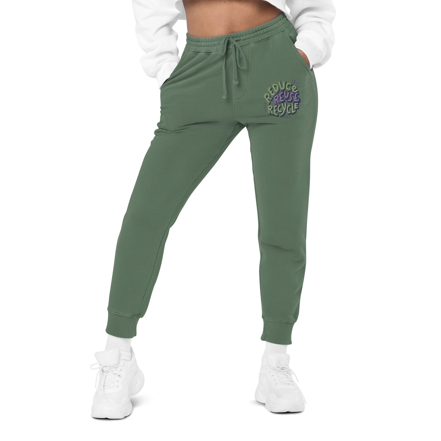 Unisex Embroidered Pigment Dyed Sweatpants Reduce Reuse Recycle