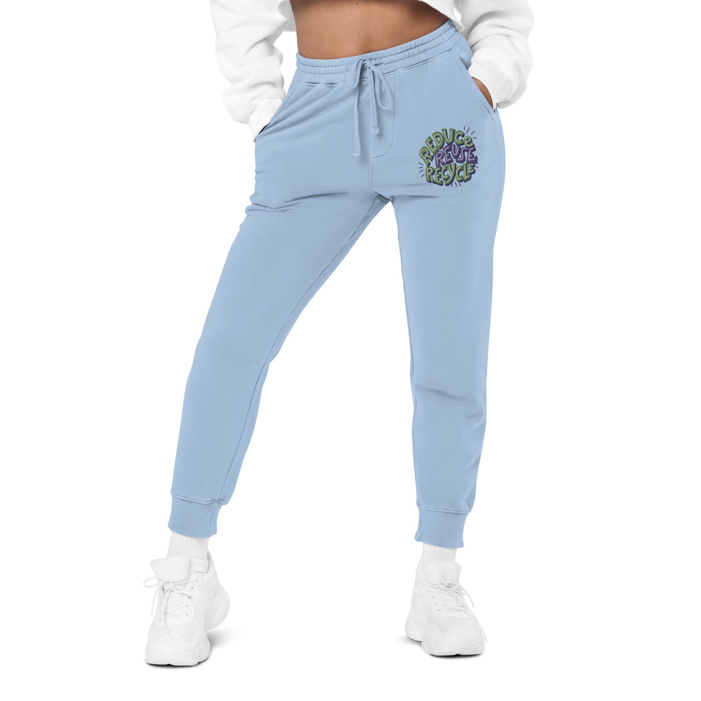 Unisex Embroidered Pigment Dyed Sweatpants Reduce Reuse Recycle