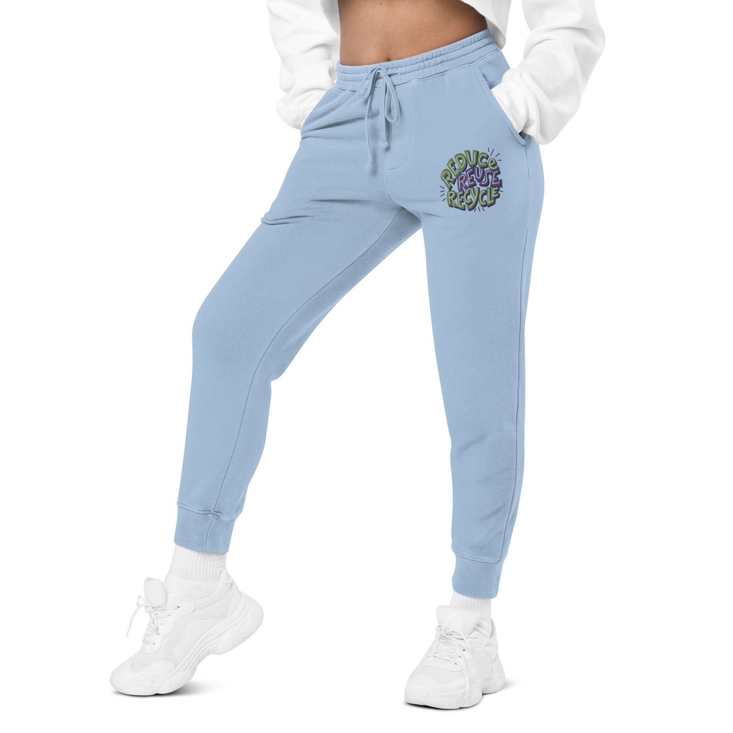Unisex Embroidered Pigment Dyed Sweatpants Reduce Reuse Recycle