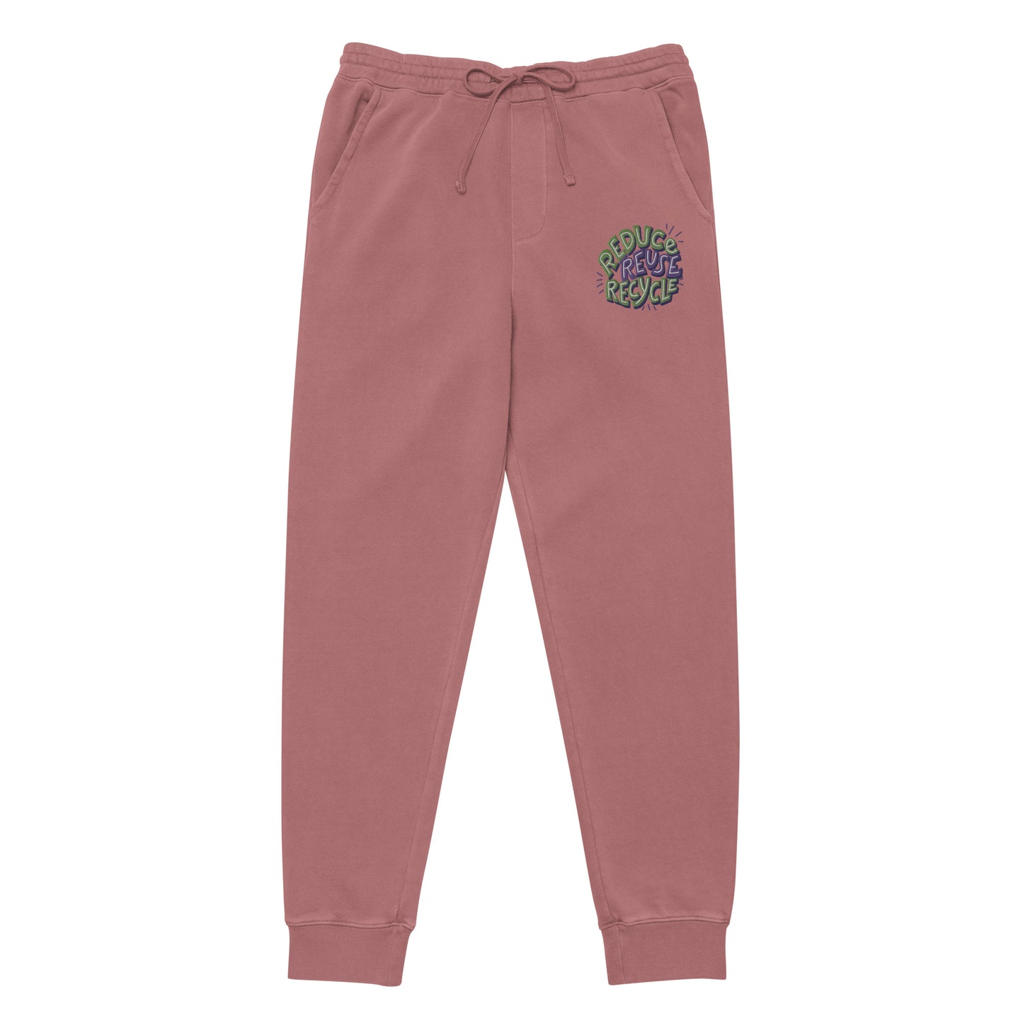 Unisex Embroidered Pigment Dyed Sweatpants Reduce Reuse Recycle