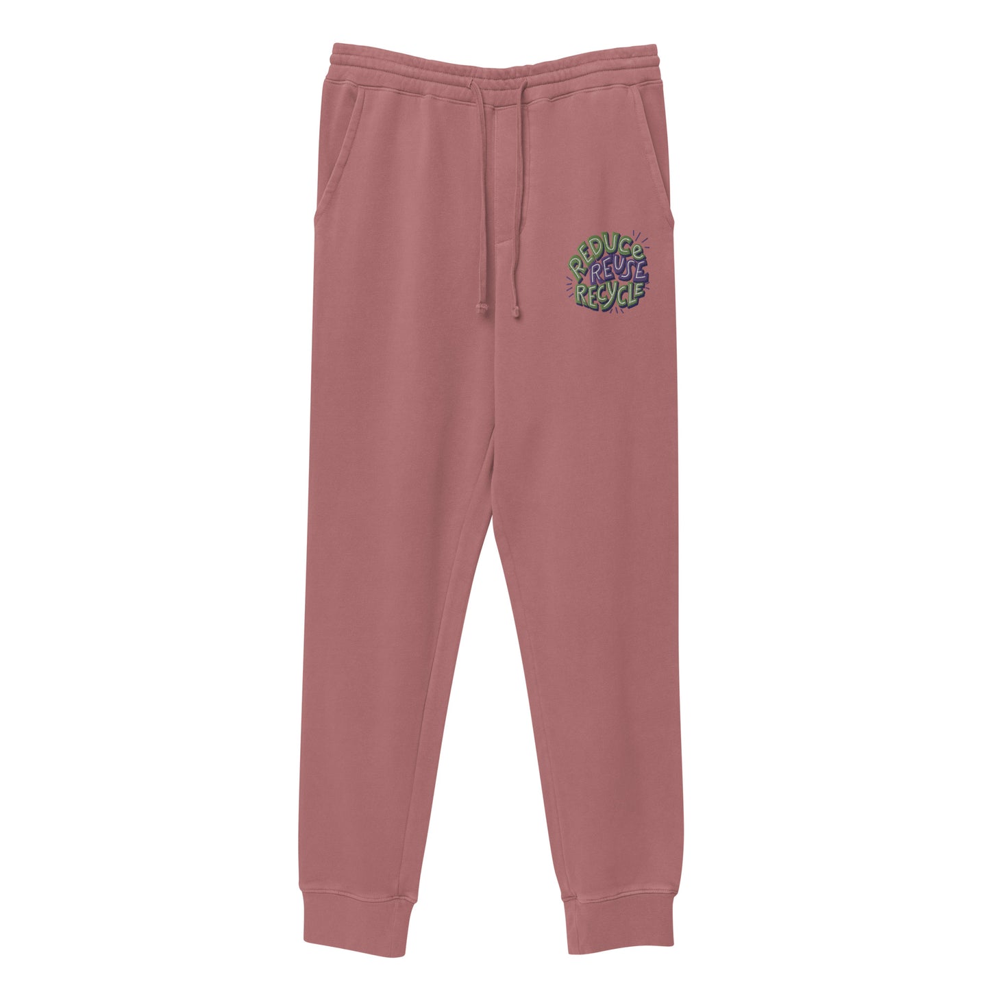 Unisex Embroidered Pigment Dyed Sweatpants Reduce Reuse Recycle