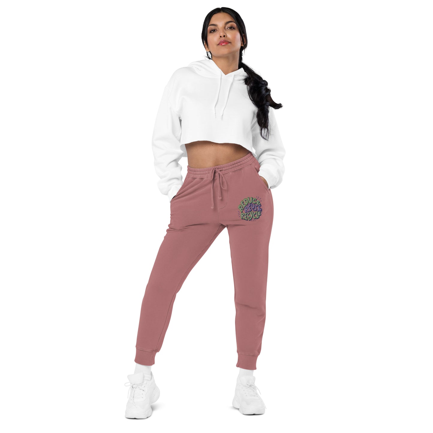 Unisex Embroidered Pigment Dyed Sweatpants Reduce Reuse Recycle