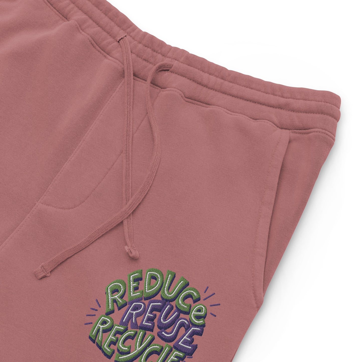 Unisex Embroidered Pigment Dyed Sweatpants Reduce Reuse Recycle