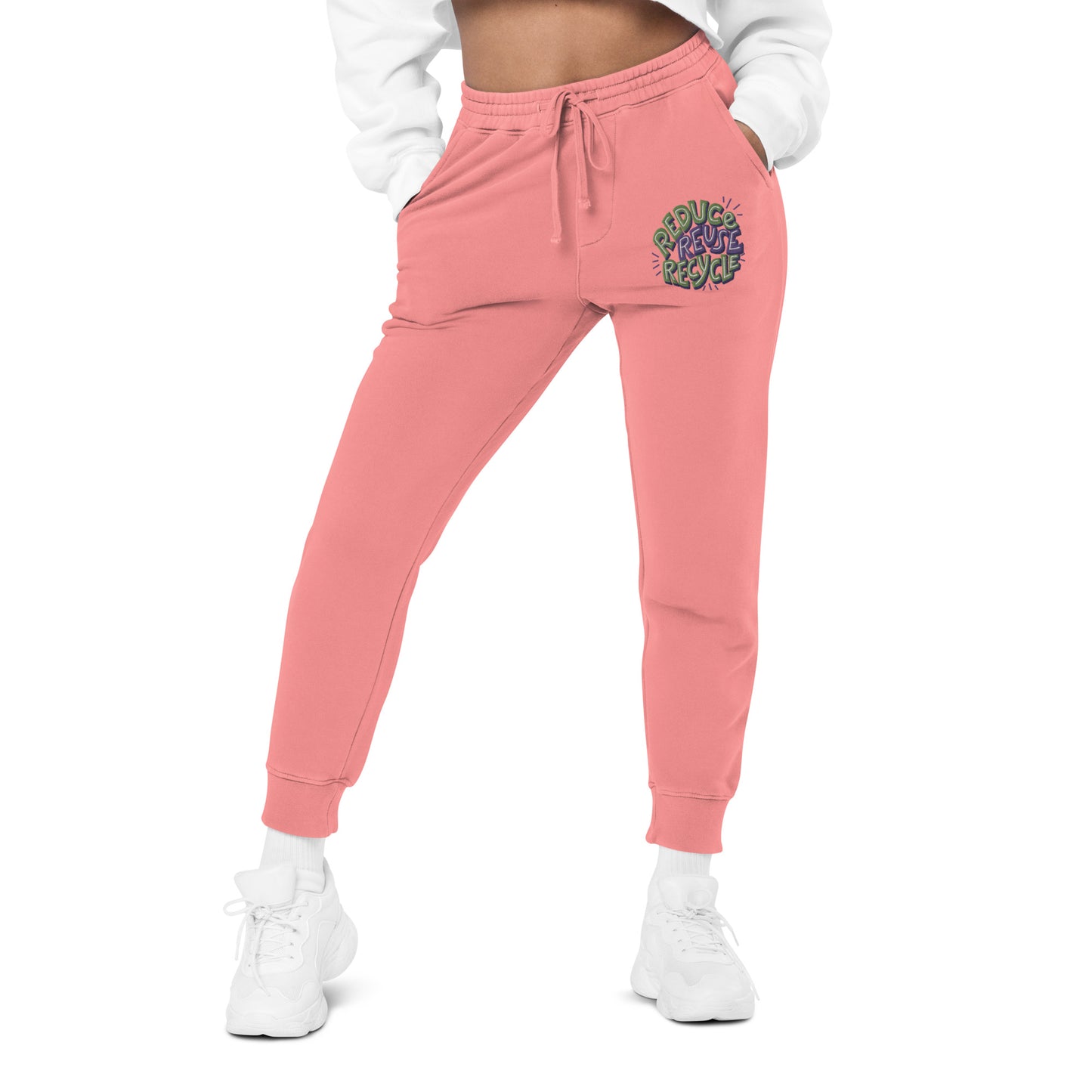Unisex Embroidered Pigment Dyed Sweatpants Reduce Reuse Recycle