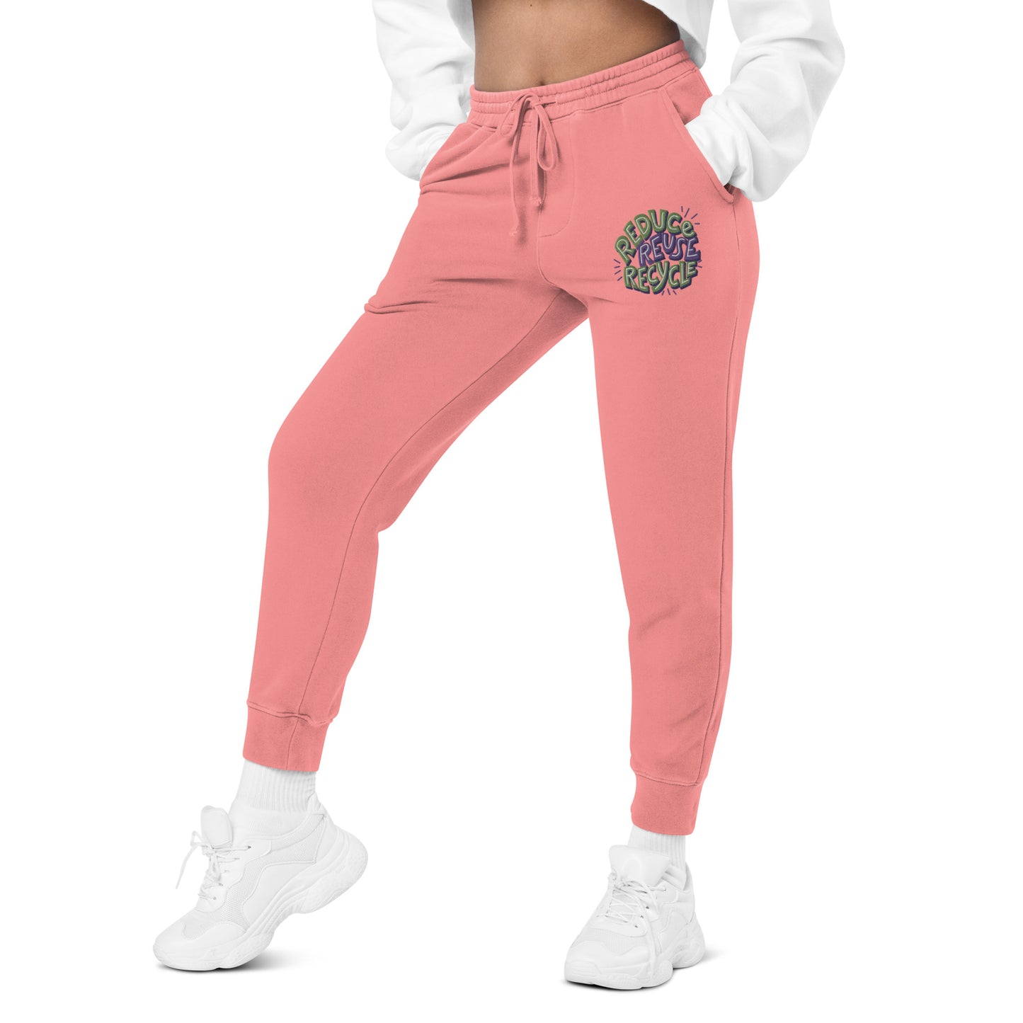 Unisex Embroidered Pigment Dyed Sweatpants Reduce Reuse Recycle