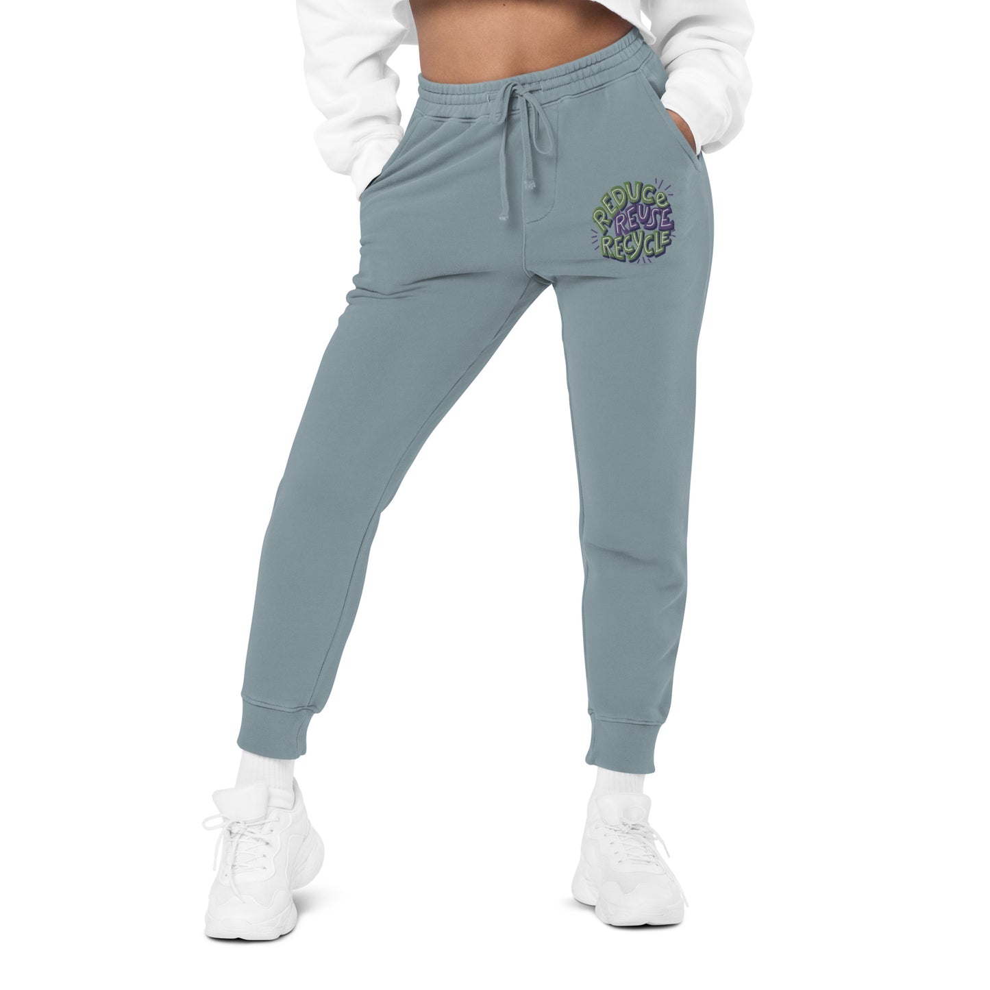Unisex Embroidered Pigment Dyed Sweatpants Reduce Reuse Recycle