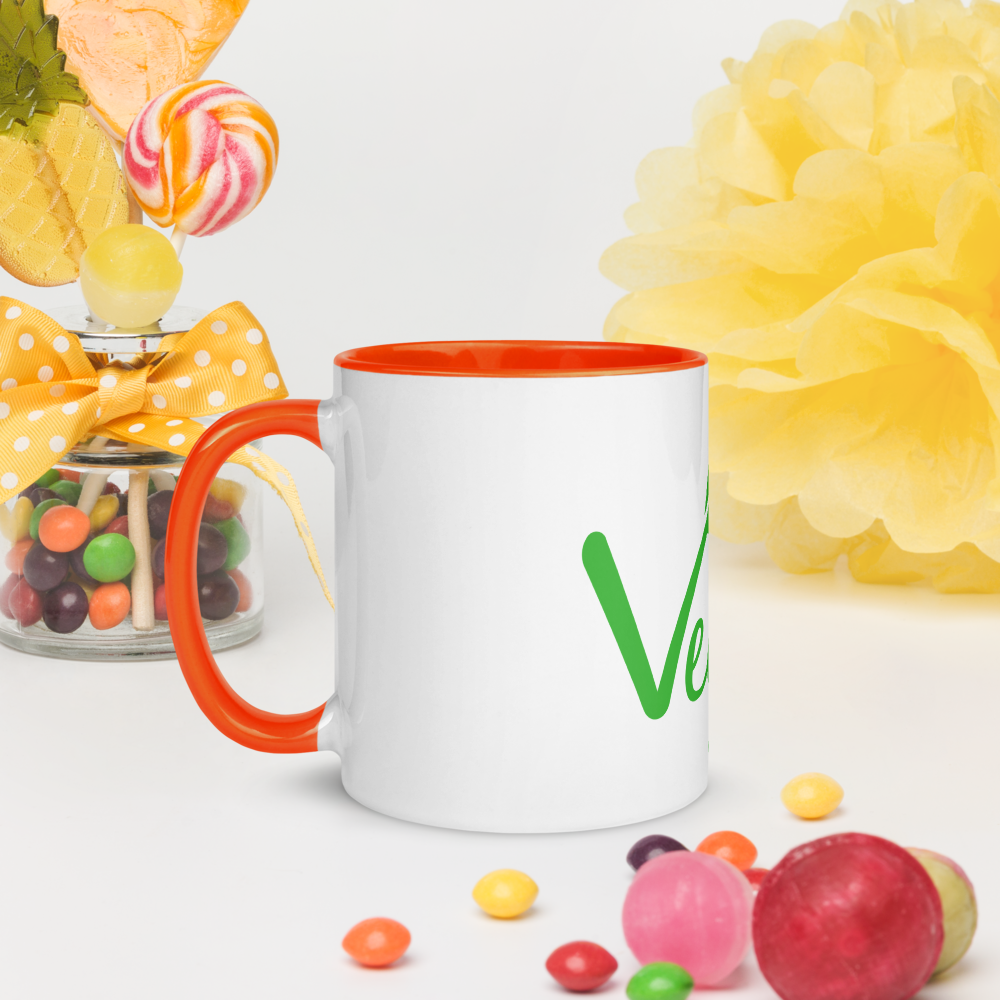 Travel Coffee Mug with Colour Inside. Vegan!