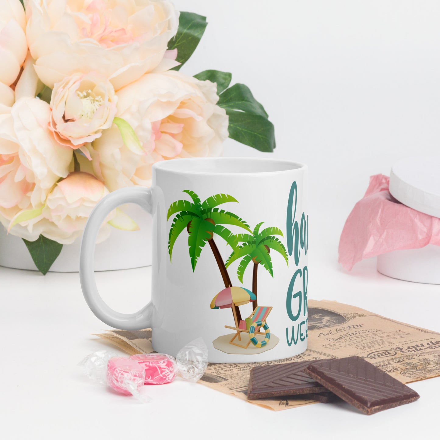 "Have a Great Weekend" White Glossy Mug