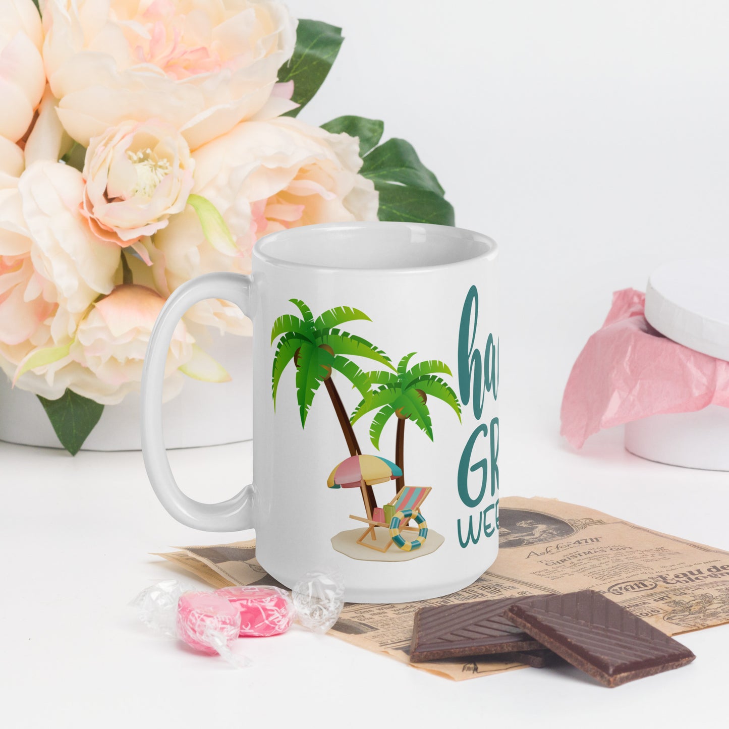 "Have a Great Weekend" White Glossy Mug