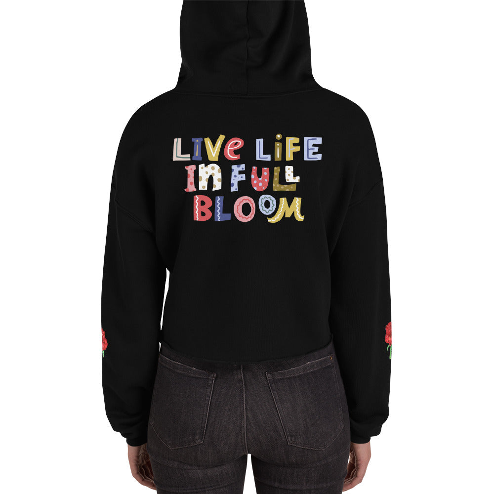 Crop Top Hoodie Amaryllis Live Life in Full Bloom