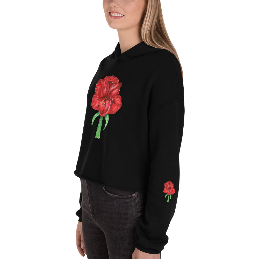 Crop Top Hoodie Amaryllis Live Life in Full Bloom