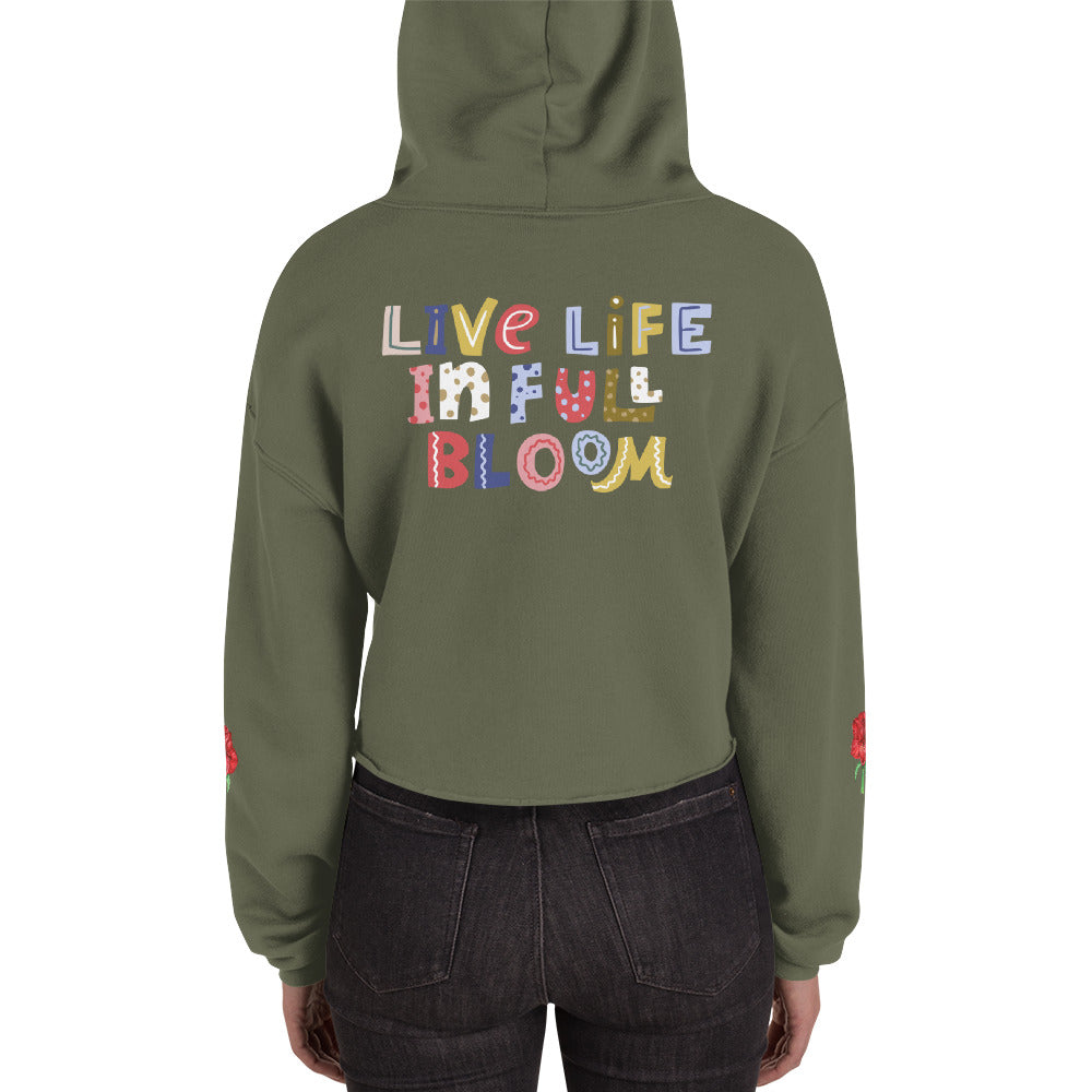 Crop Top Hoodie Amaryllis Live Life in Full Bloom