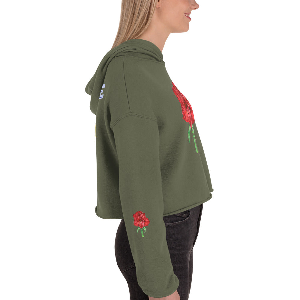 Crop Top Hoodie Amaryllis Live Life in Full Bloom