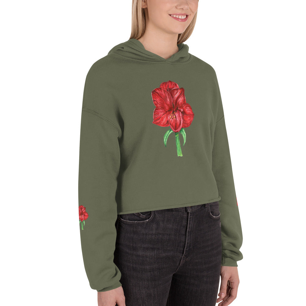 Crop Top Hoodie Amaryllis Live Life in Full Bloom