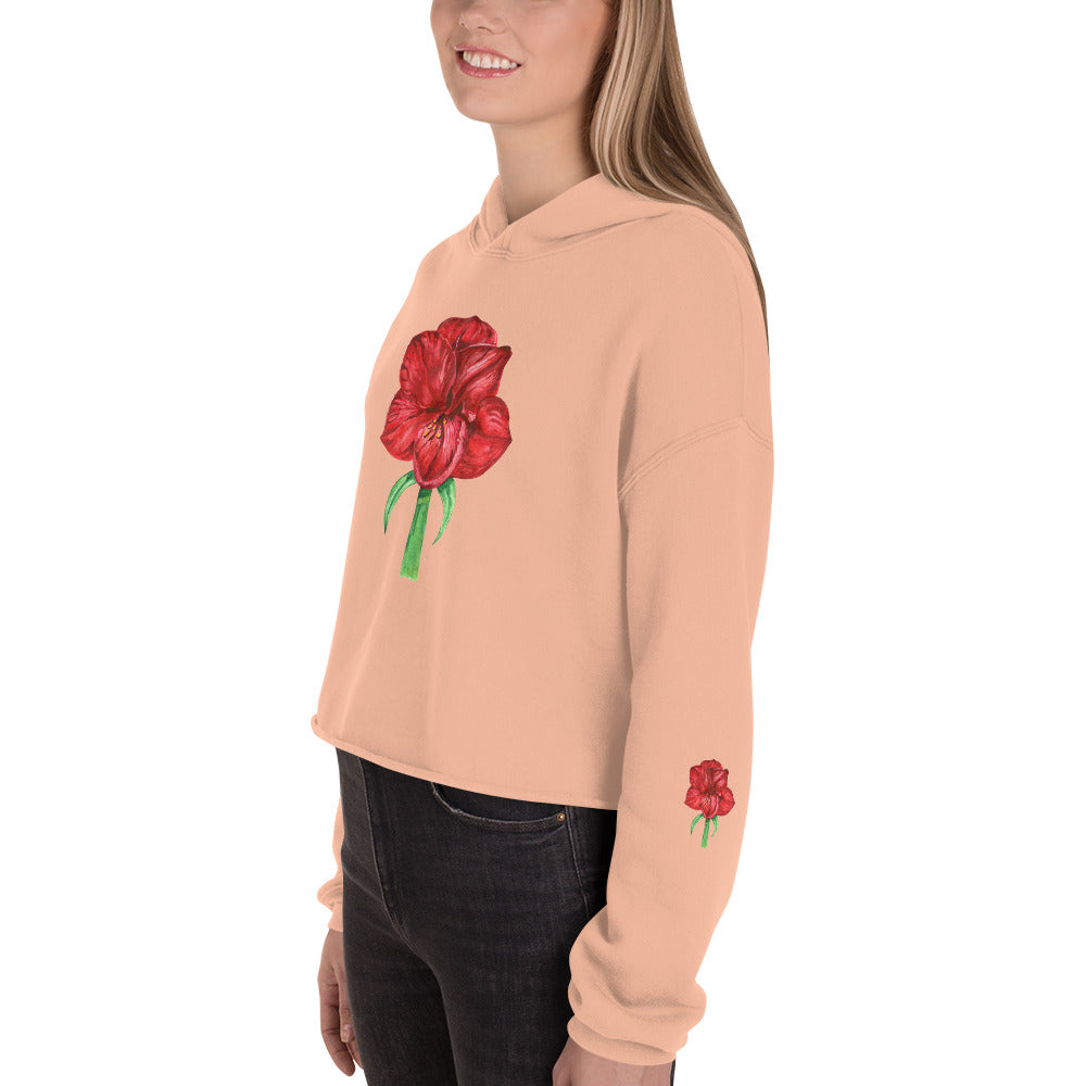 Crop Top Hoodie Amaryllis Live Life in Full Bloom