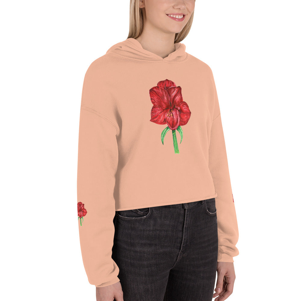 Crop Top Hoodie Amaryllis Live Life in Full Bloom