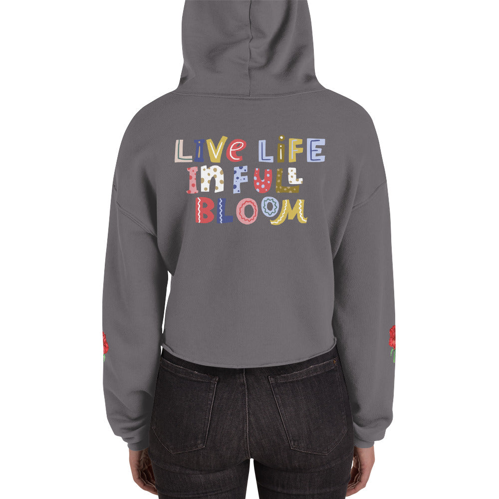Crop Top Hoodie Amaryllis Live Life in Full Bloom