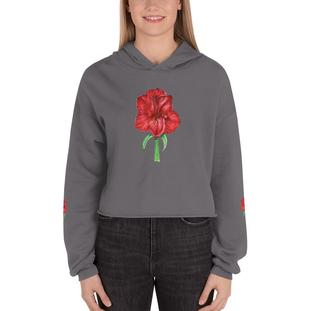 Crop Top Hoodie Amaryllis Live Life in Full Bloom