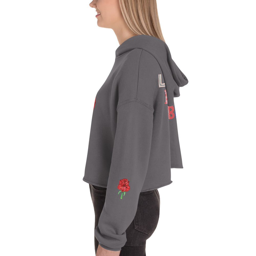 Crop Top Hoodie Amaryllis Live Life in Full Bloom
