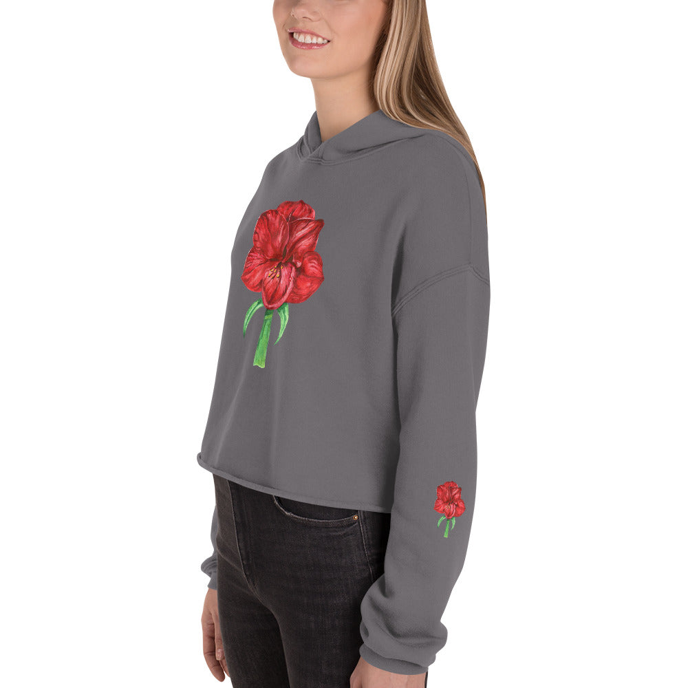 Crop Top Hoodie Amaryllis Live Life in Full Bloom