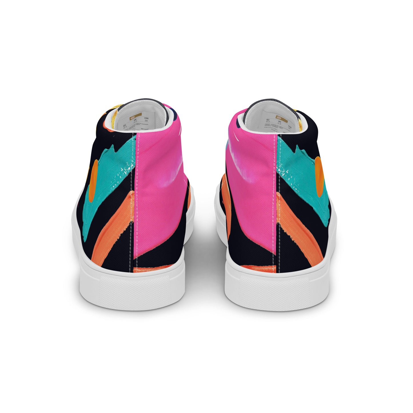 Women’s High Top Canvas Sneakers Colourful Watercolour Pattern