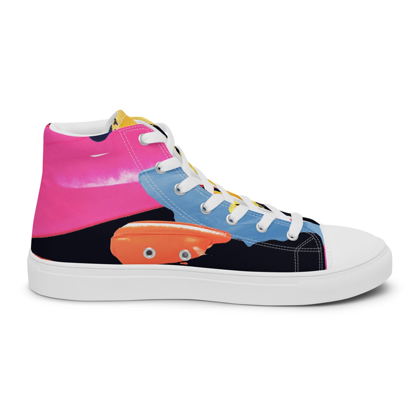 Women’s High Top Canvas Sneakers Colourful Watercolour Pattern