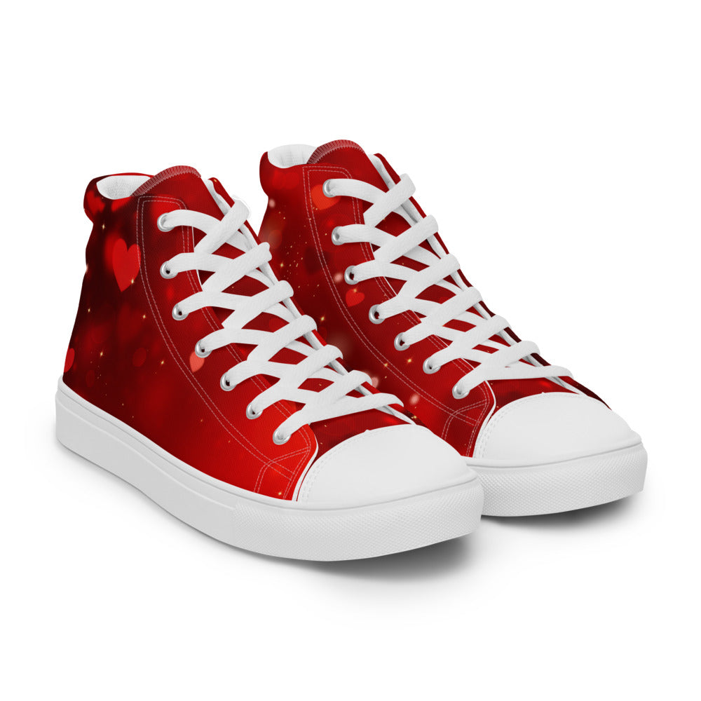 Valentine's Hearts Women’s High Top Canvas Shoes